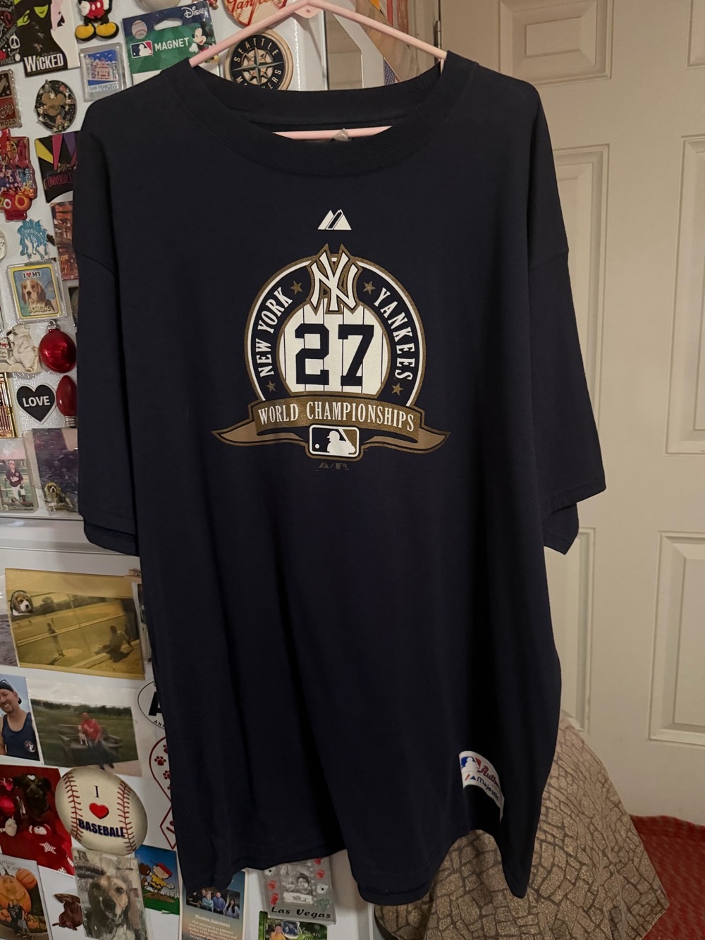Majestic Navy New York Yankees 27 World Championships Tee